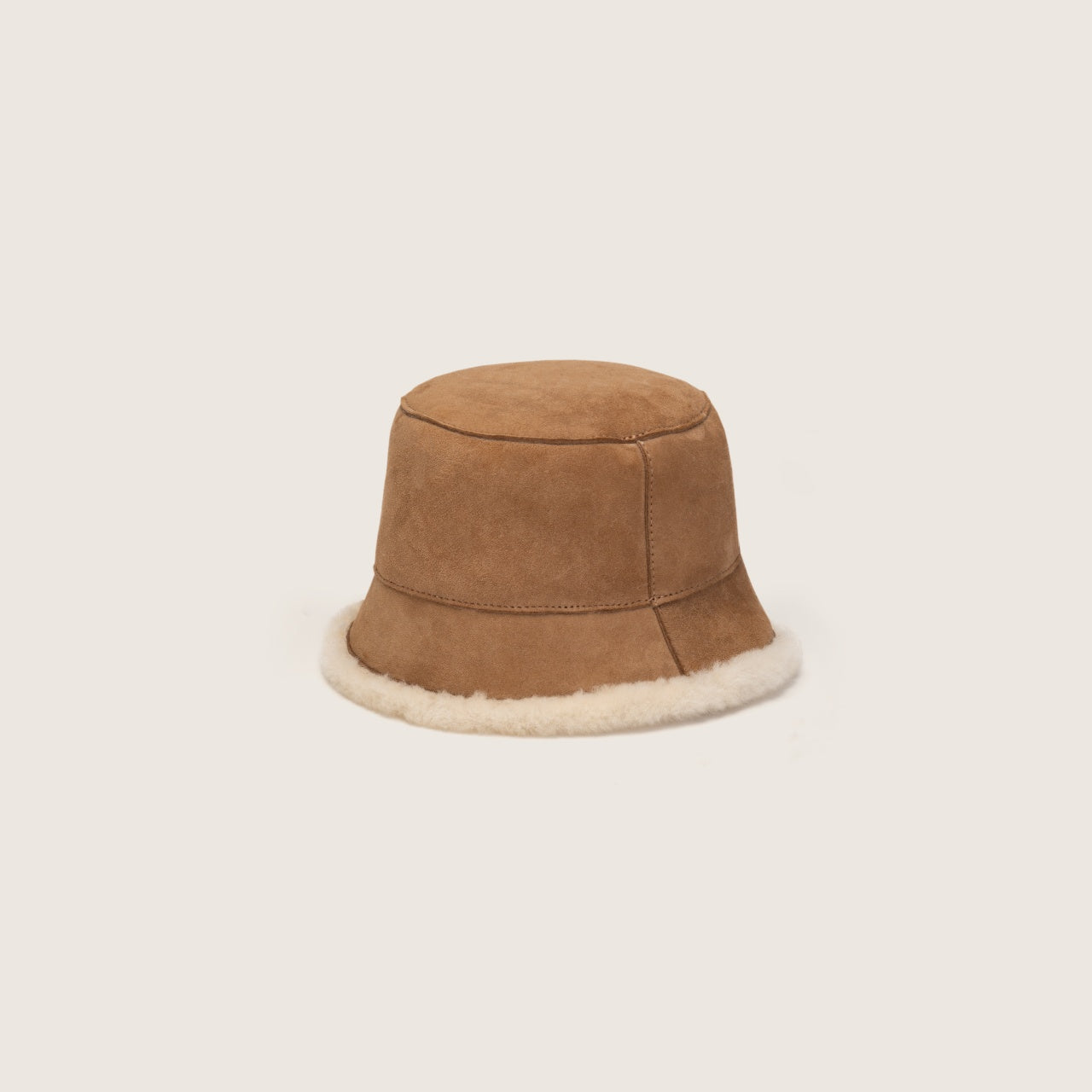 Front view of the wool ugg bucket hat