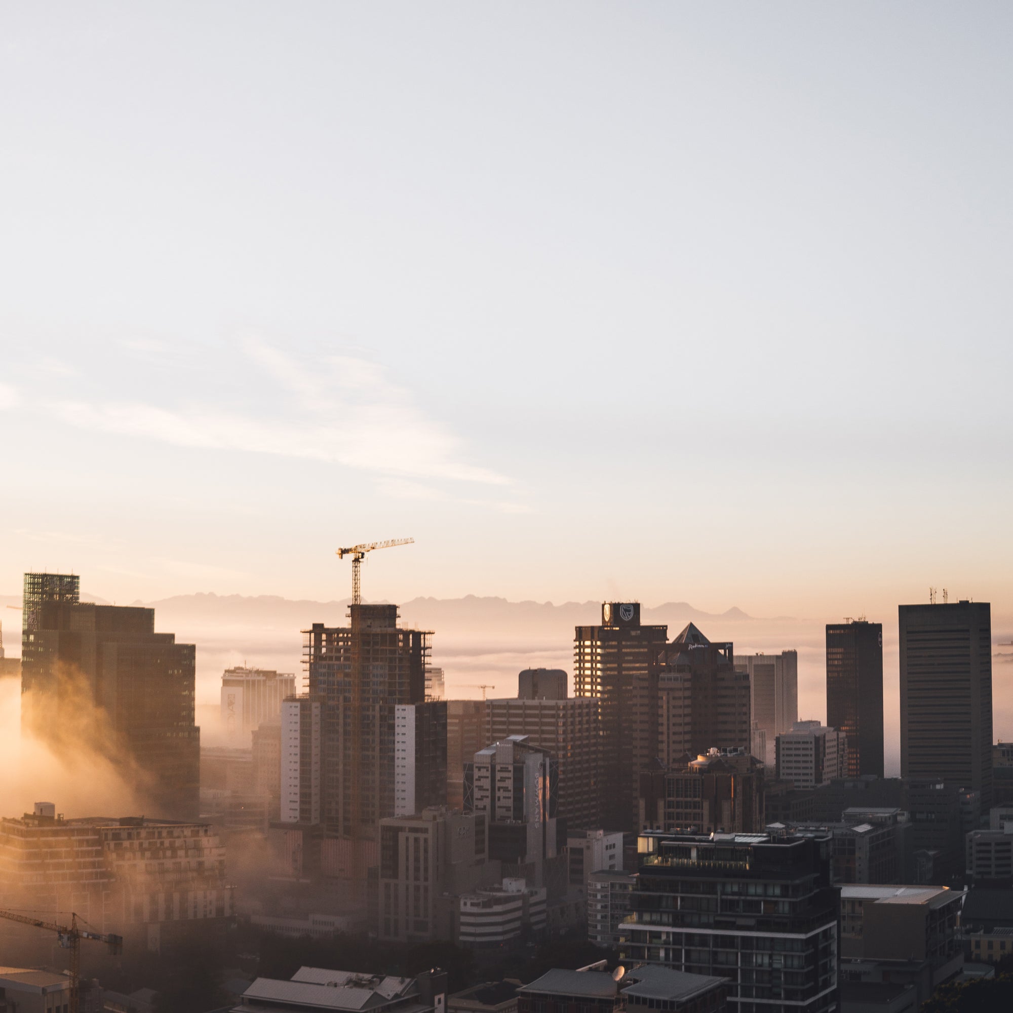 A landscape photo of the buildings in Cape Town