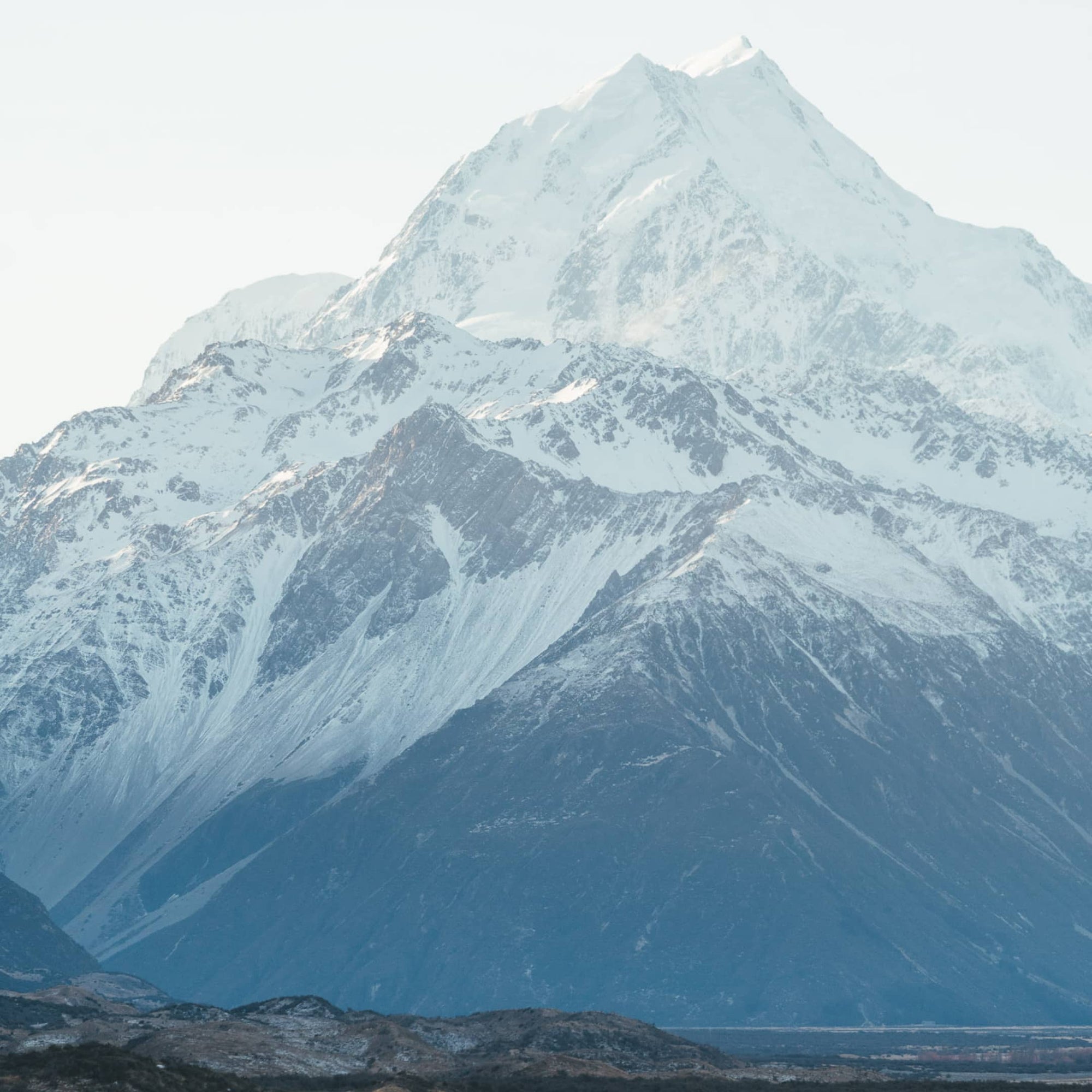 Snow capped mountains in Hooker Valley, New Zealand