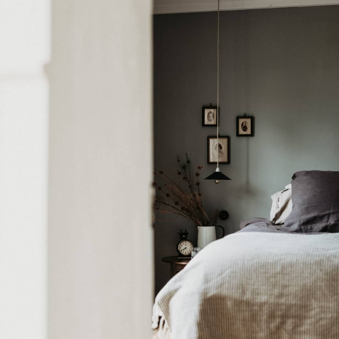 Interior photo of the bed inside The Burrows cottage