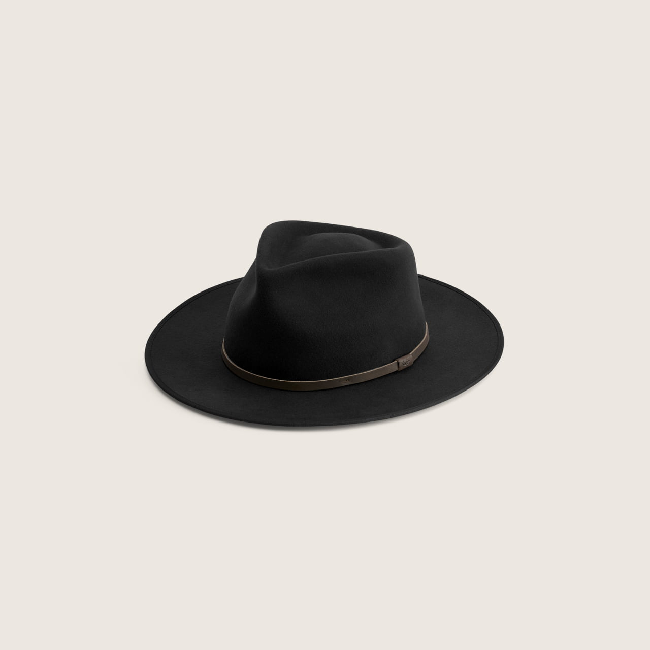 Calloway Black Front View - Merino Wool Wide Brim Hat for Men & Women